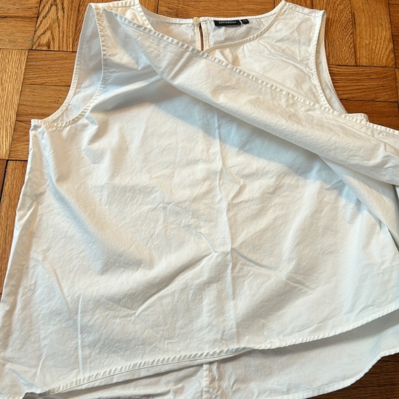 Kate Spade Saturday Sleeveless White crossover tank, Size Small, EUC - Picture 2 of 6